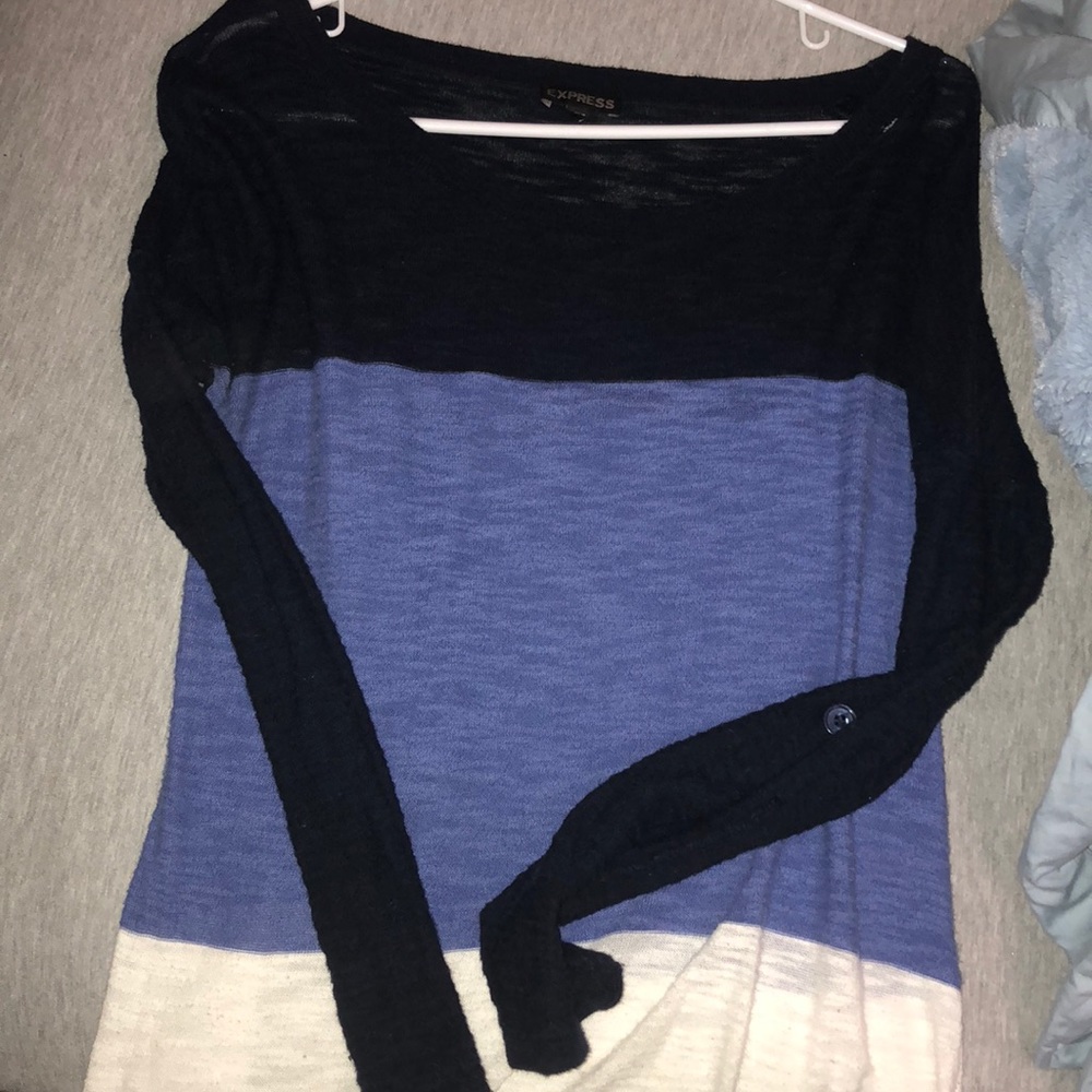 EXPRESS Color Blocked Long Sleeve Sweater